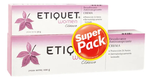 Pack Antitranspirante Etiquet Women Clásico 100 Gr. + 30 Gr. Fragancia Clásica