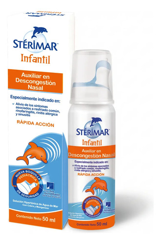 Stérimar Solución Nasal Niños 50 Ml Con Agua De Mar Y Cobre - Alivio Congestión Blanco/naranja
