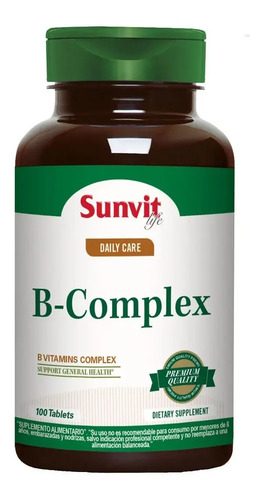 Sunvit Life Vitaminas B Complex Tabletas 100 Unidades Sin Gluten