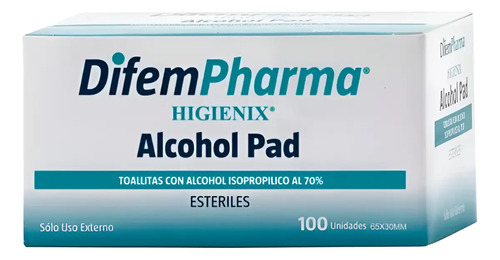 Toallitas Higienix Alcohol Pad Caja 100 Unidades Difempharma