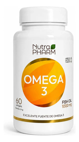 Omega 3 Nutrapharm 60 Cápsulas 180 Epa 120 Dha Sin Sabor