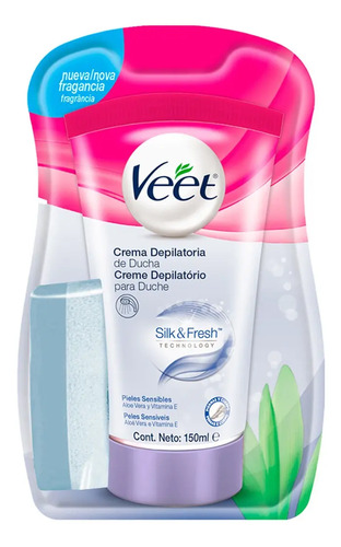 Crema Depilatoria Veet Skill & Fresh Corporal De Ducha Piel Sensible 150 ml 147 g