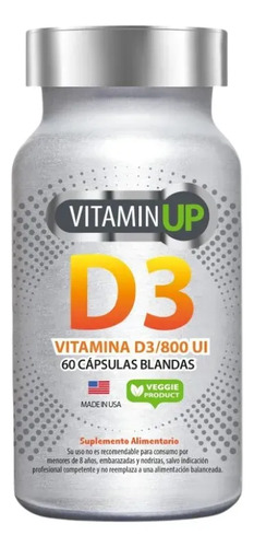 Vitamin Up Vitamina D (60 Cápsulas Blandas) Sin Sabor