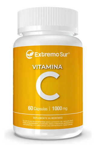 Vitamina C 1000mg 60 Cápsulas Libre De Gluten Y Lactosa Neutro
