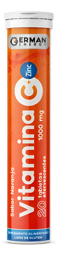 Vitamina C + Zinc Efervescente X 20 German Energy Sabor Nara Naranja