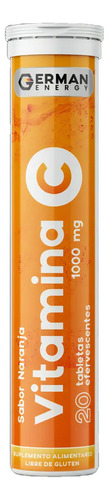 Vitamina C 1000 Mg Efervescente 20 Tabletas German Energy Sabor Naranja