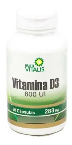 Vitamina D (d3 800 Ui) 60 Capsulas Fortalece Sistema Inmune Sin Sabor