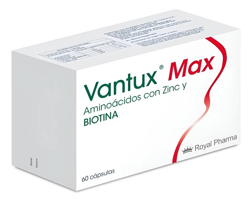 Vantux Max 60 Cápsulas Para La Caída Del Pelo Royal Pharma