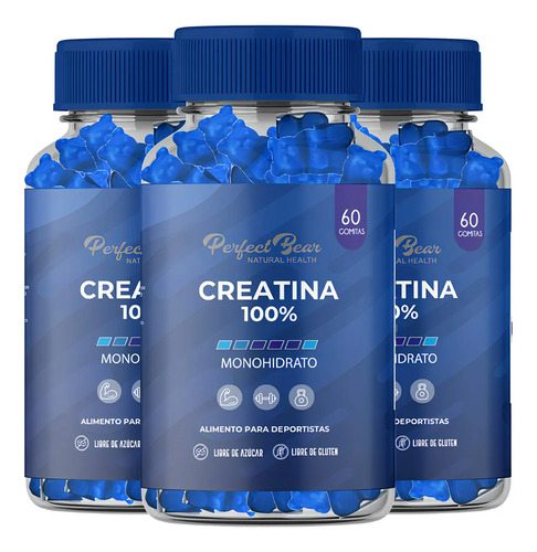 Gomitas De Creatina Veganas Perfect Bear Sin Gluten Sabor Berries 480g Piña