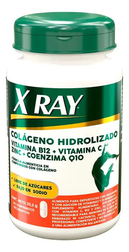 X Ray Caps Colágeno Hidrolizado Zinc Coenzima Q10 Y Vit B12 Sabor Sin Sabor